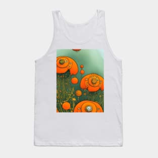 Orange Flowers Tank Top